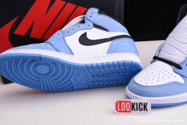 Official Maikesneakers WHITE RETRO HIGH BLACK AIR BLUE 1 UNIVERSITY 555088-134 JORDAN 0805
